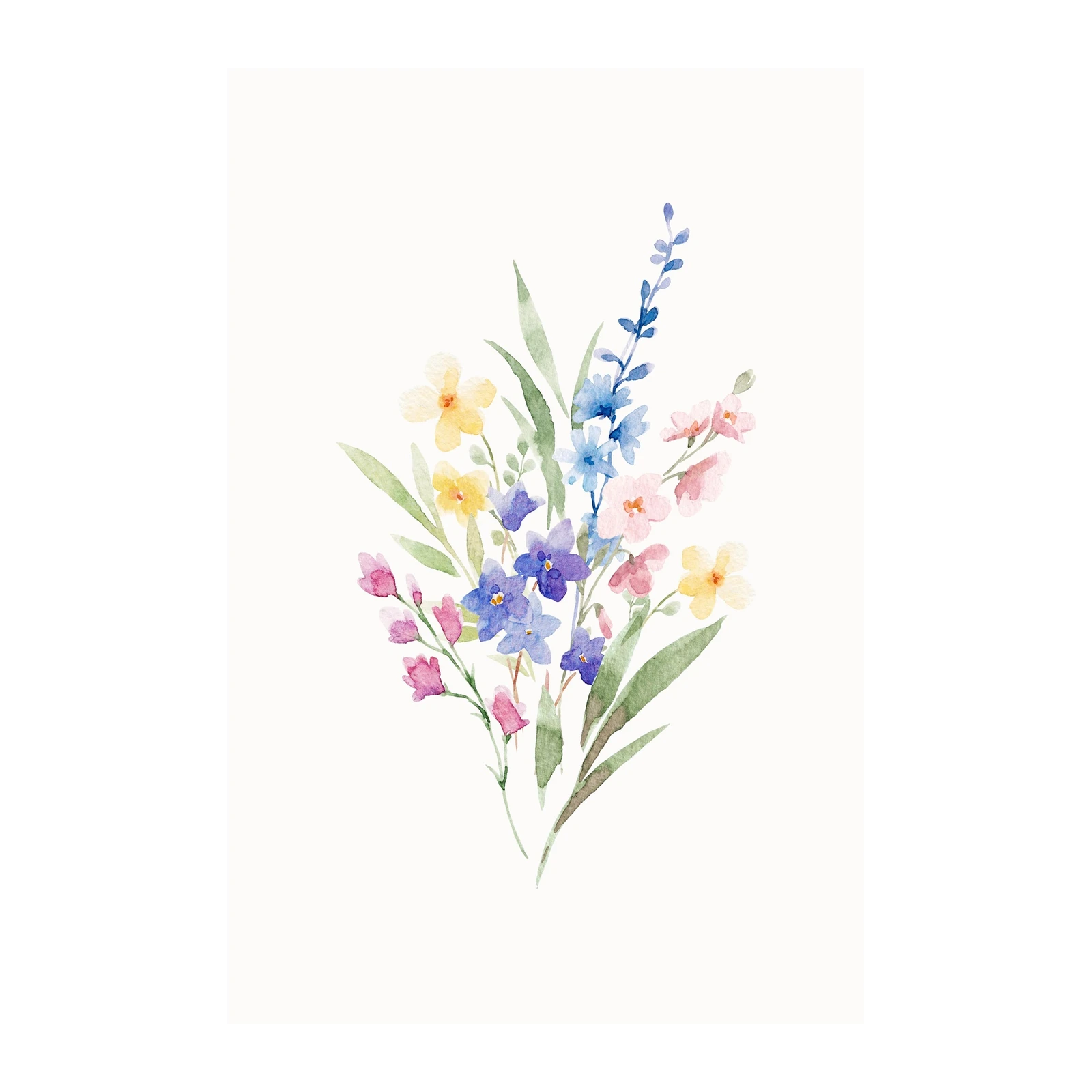 Watercolor Wildflower Bouquet Wall Art