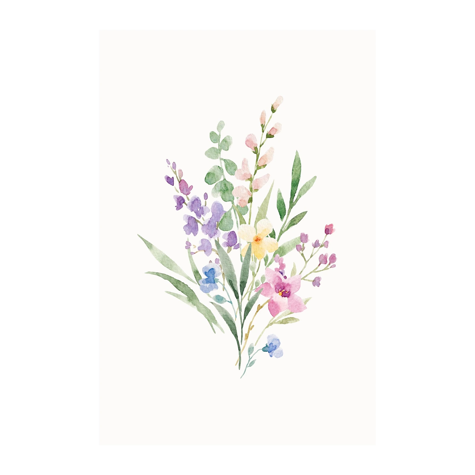Watercolor Meadow Bouquet Wall Art