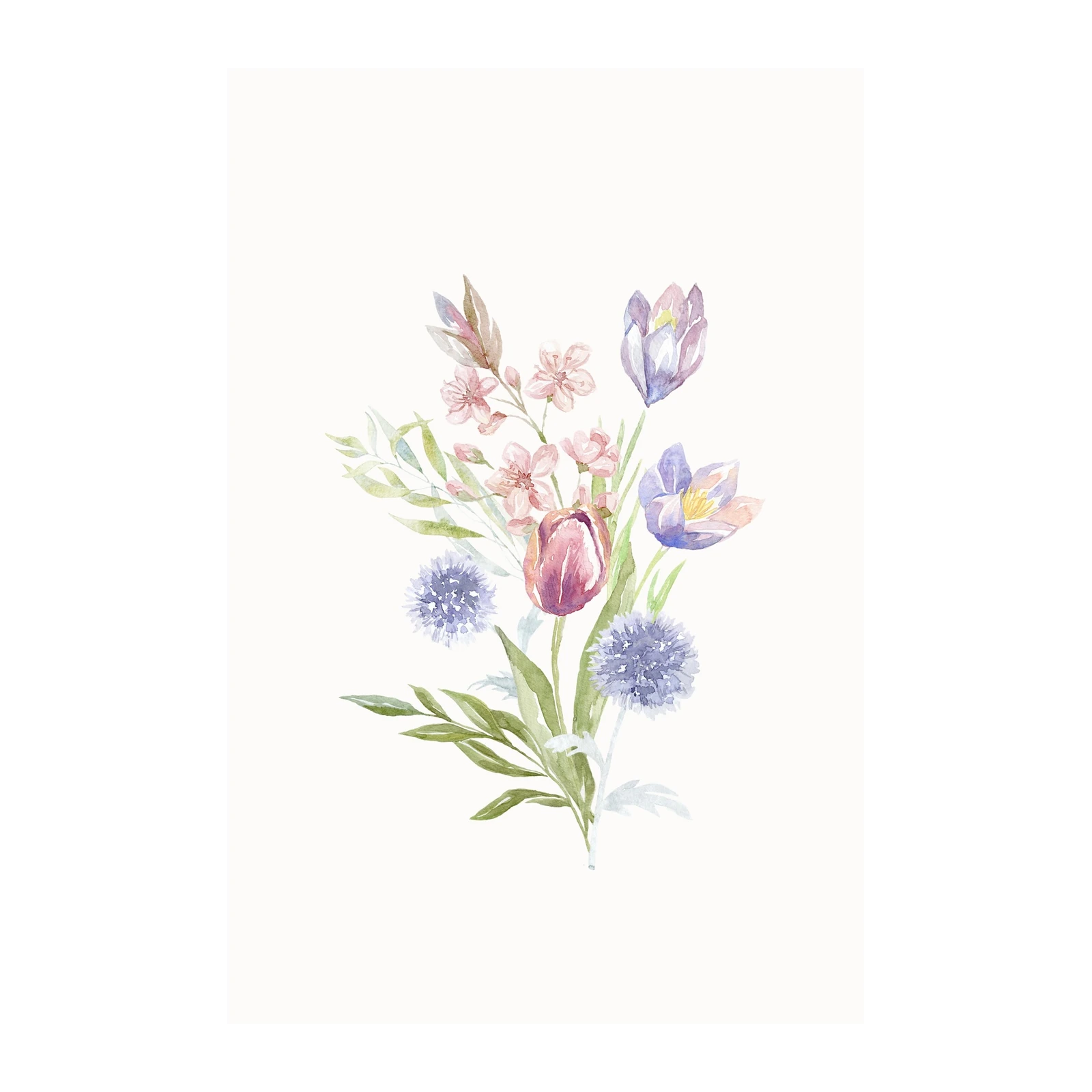 Spring Garden Watercolor Floral Wall Art