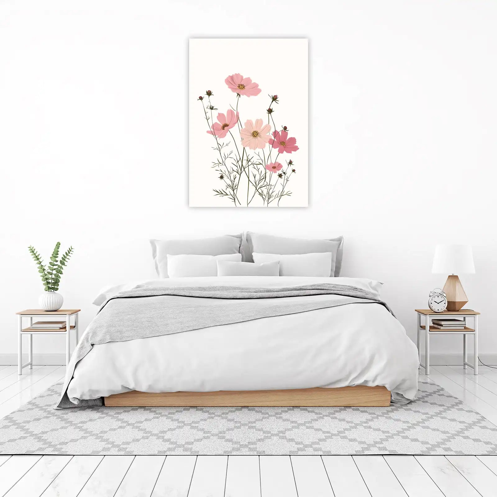Pink Cosmos Floral Art Wall Art