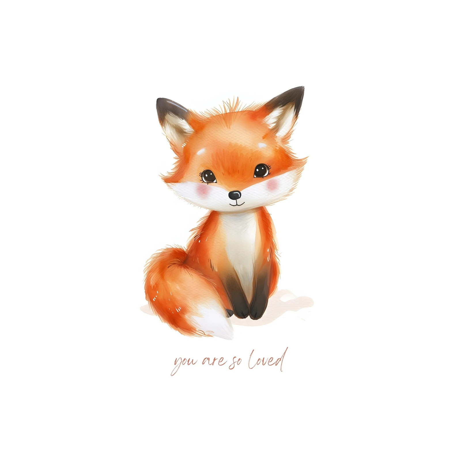 Cute Watercolor Fox "You Are So Loved" Wall Art