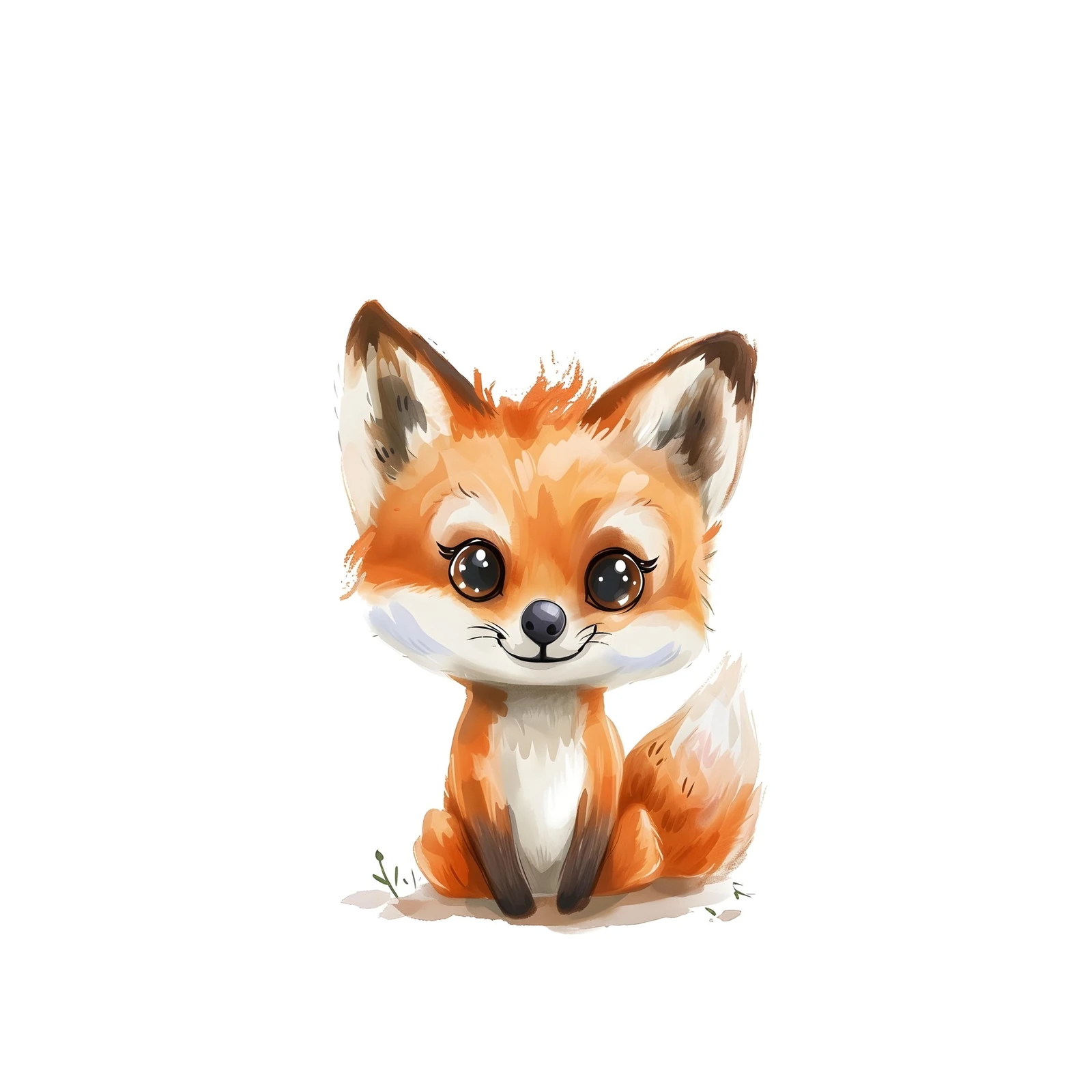 Adorable Baby Fox Watercolor Wall Art