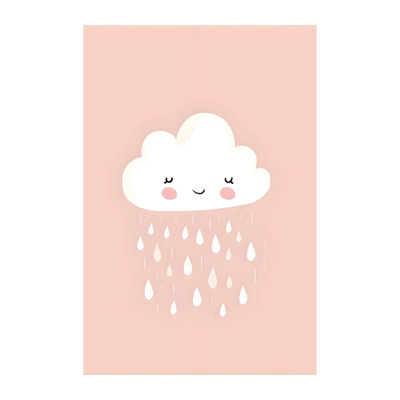 Cute Rainy Cloud Kawaii Wall Art