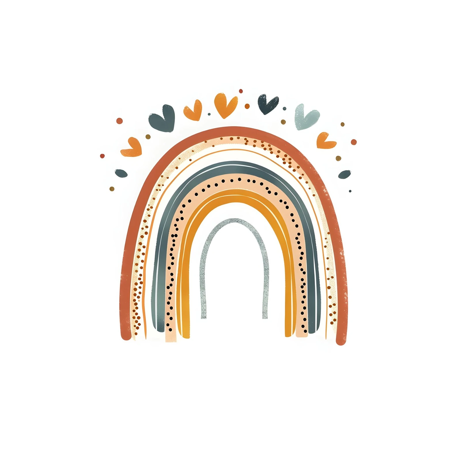 Boho Rainbow Heart Nursery Wall Art