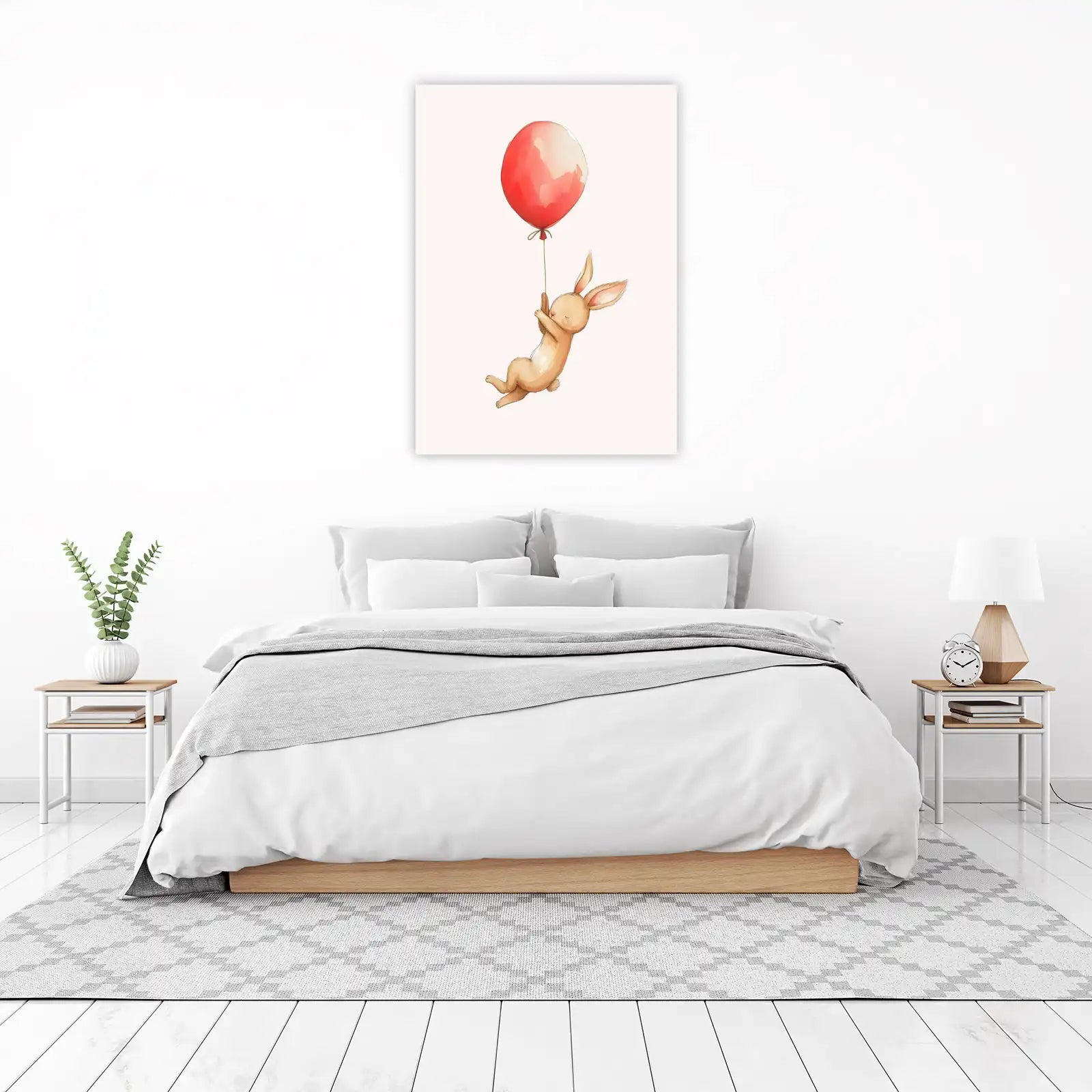 Dreamy Bunny Balloon Ride Wall Art