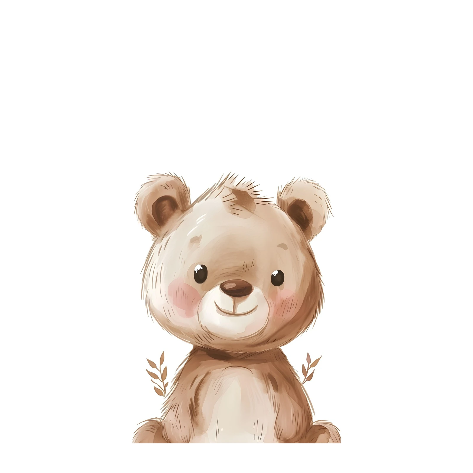 Adorable Teddy Bear Watercolor Wall Art