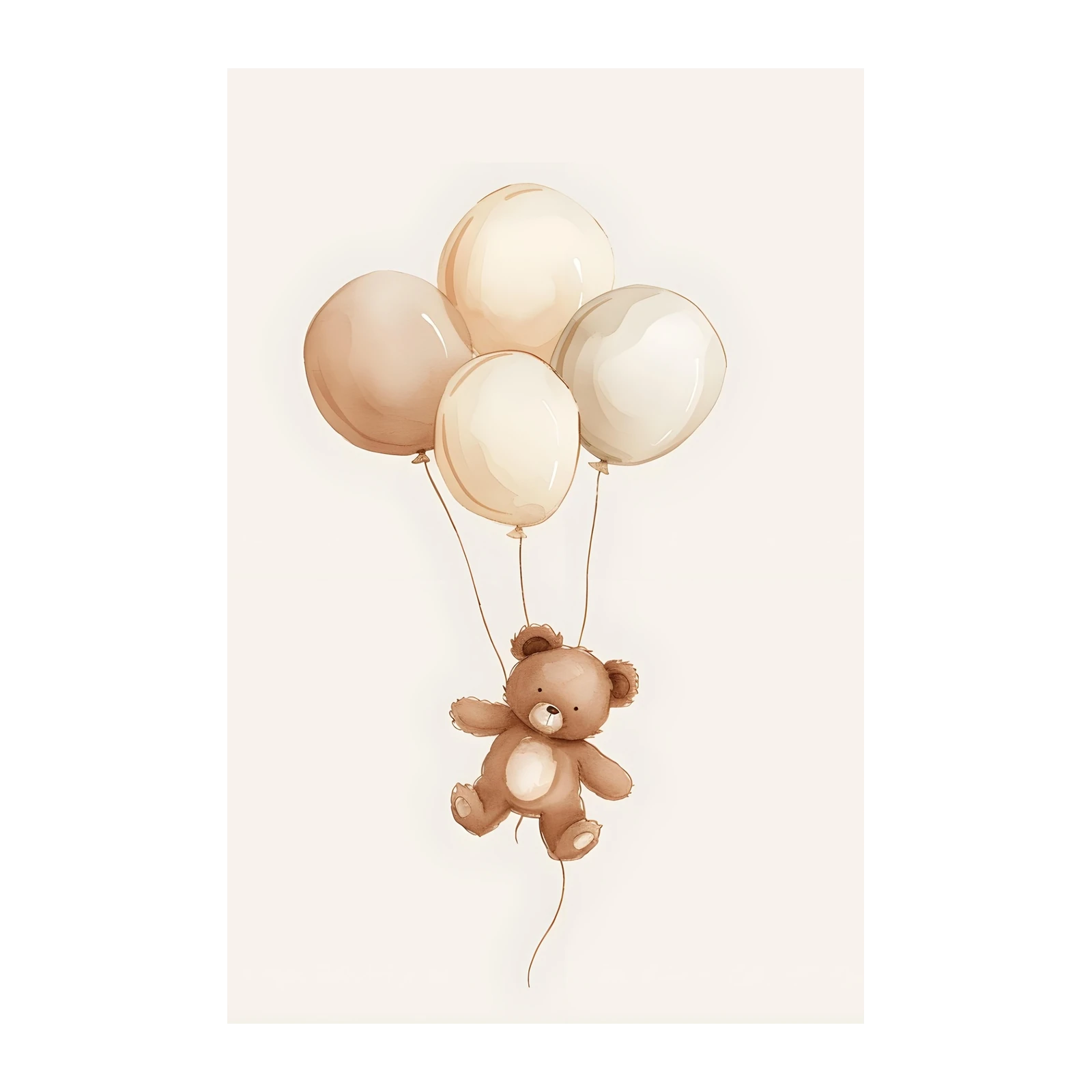 Whimsical Teddy Bear Balloon Ride Wall Art