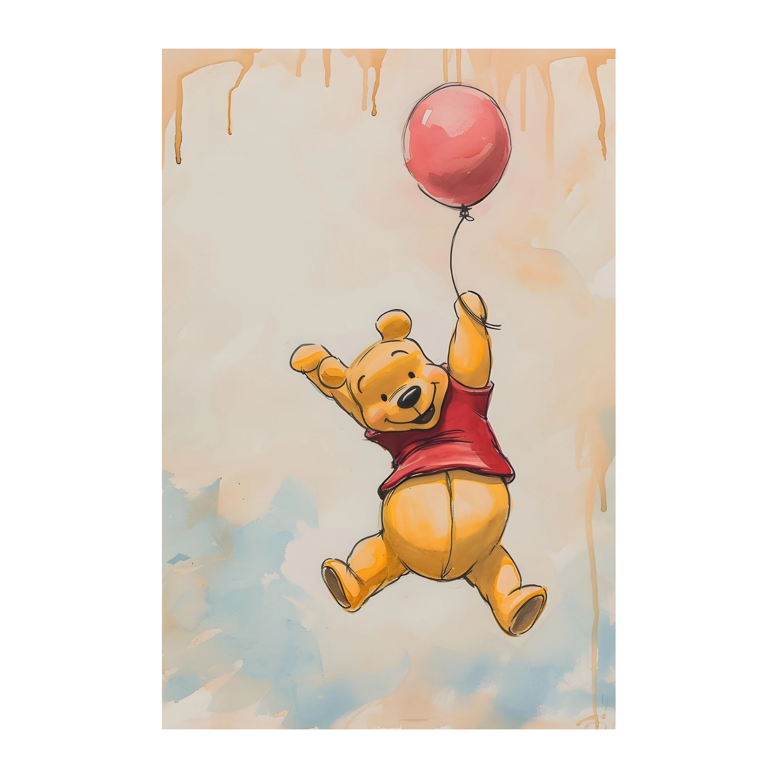 Whimsical Pooh & Balloon Wall Art