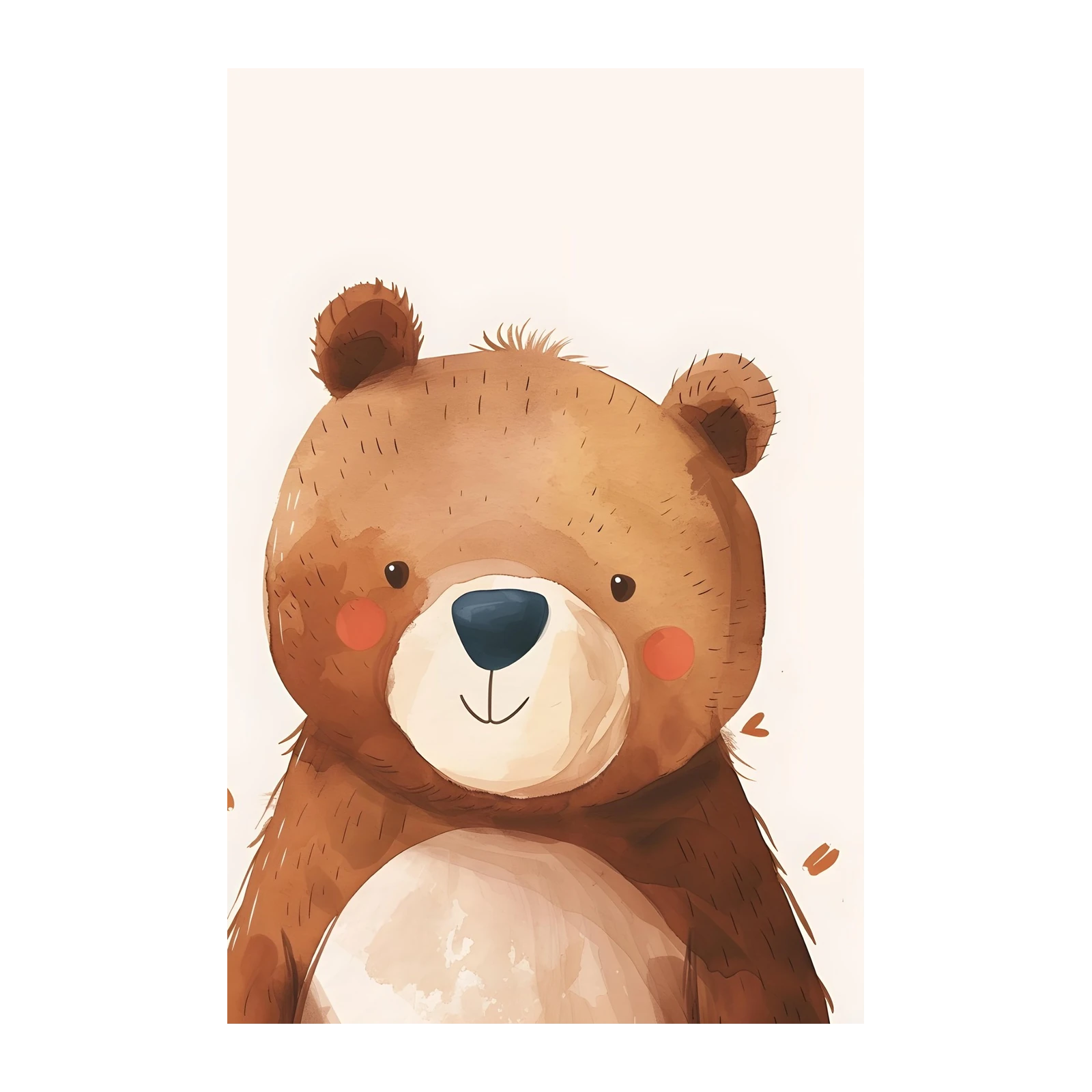 Adorable Watercolor Teddy Bear Nursery Wall Art