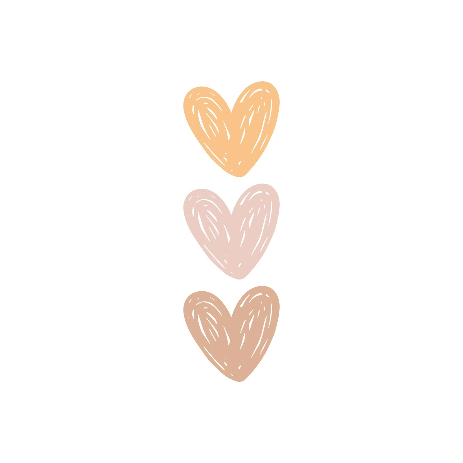 Boho Abstract Hearts Wall Art Wall Art