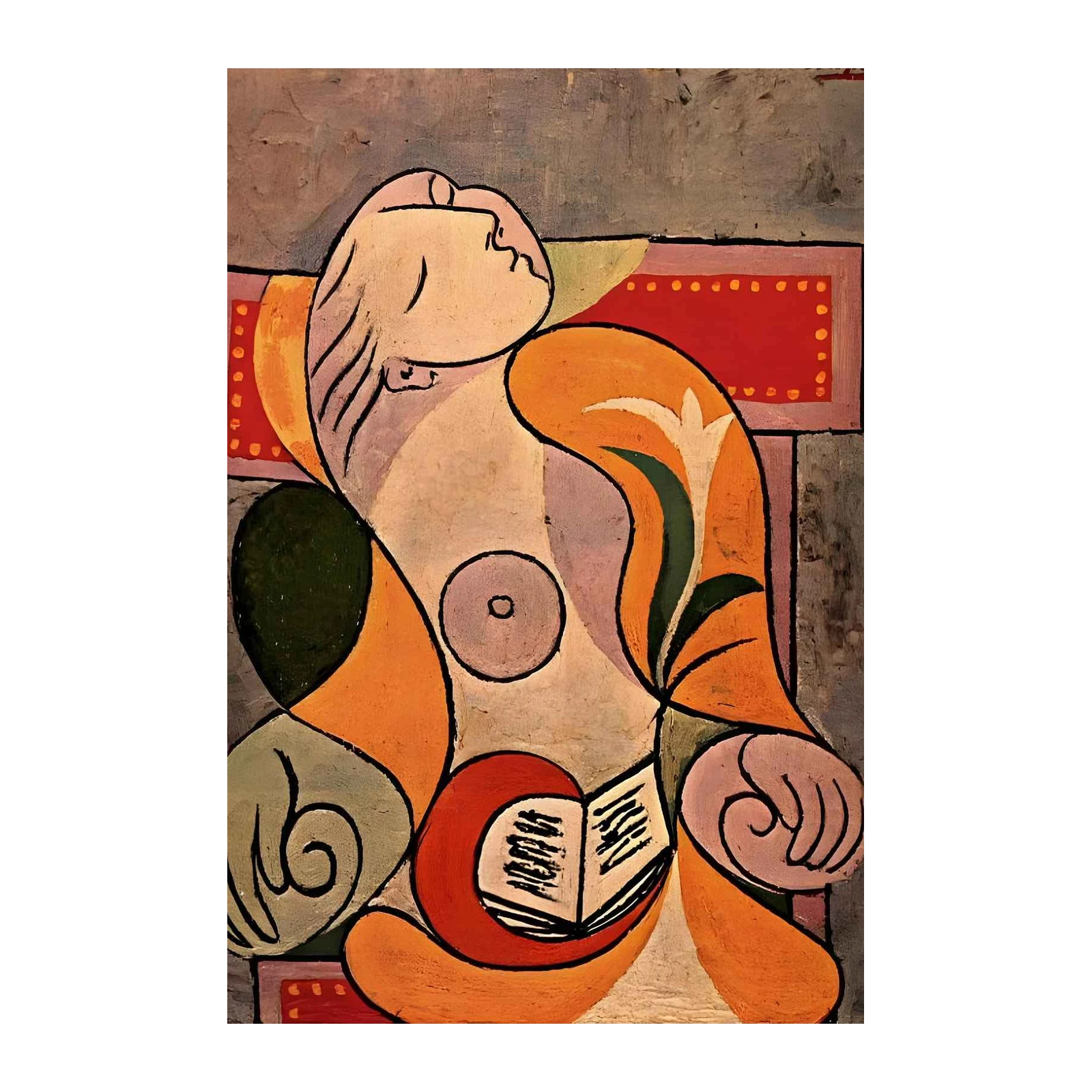 Picasso Inspired Woman Reading Wall Art