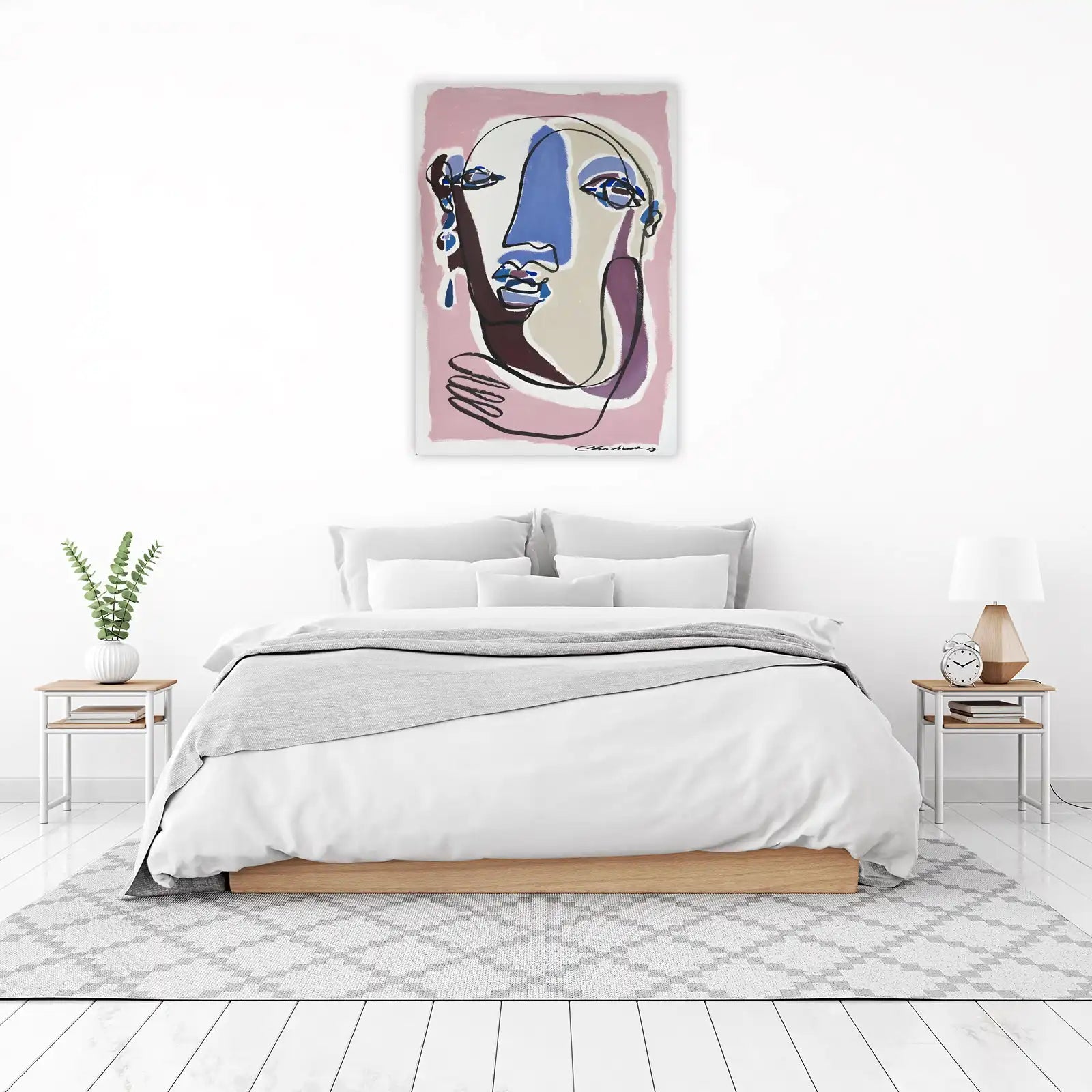 Abstract Face Minimalist Boho Wall Art