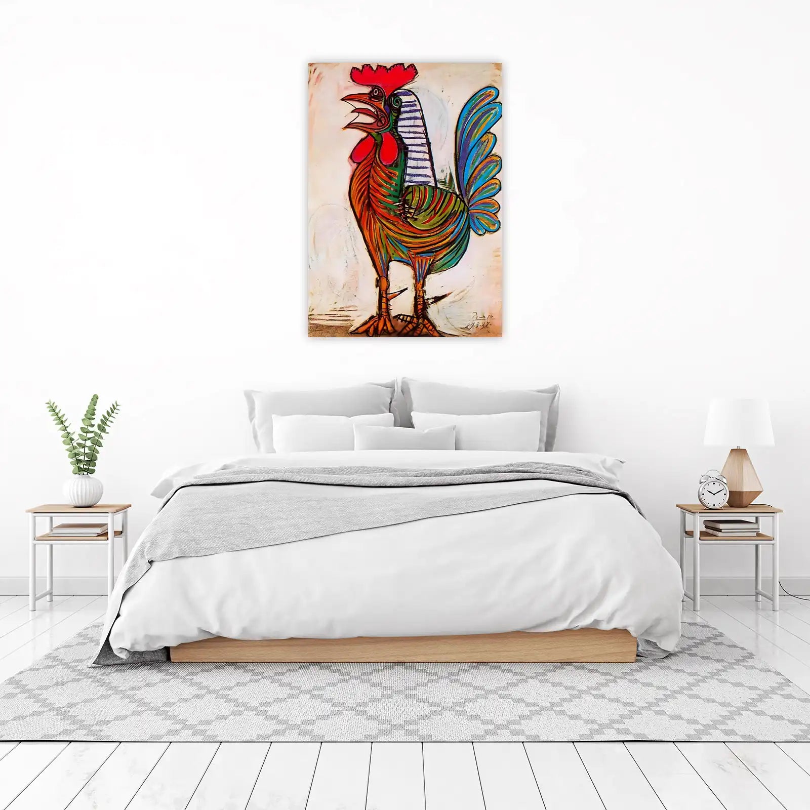 Vibrant Rooster Picasso Style Wall Art