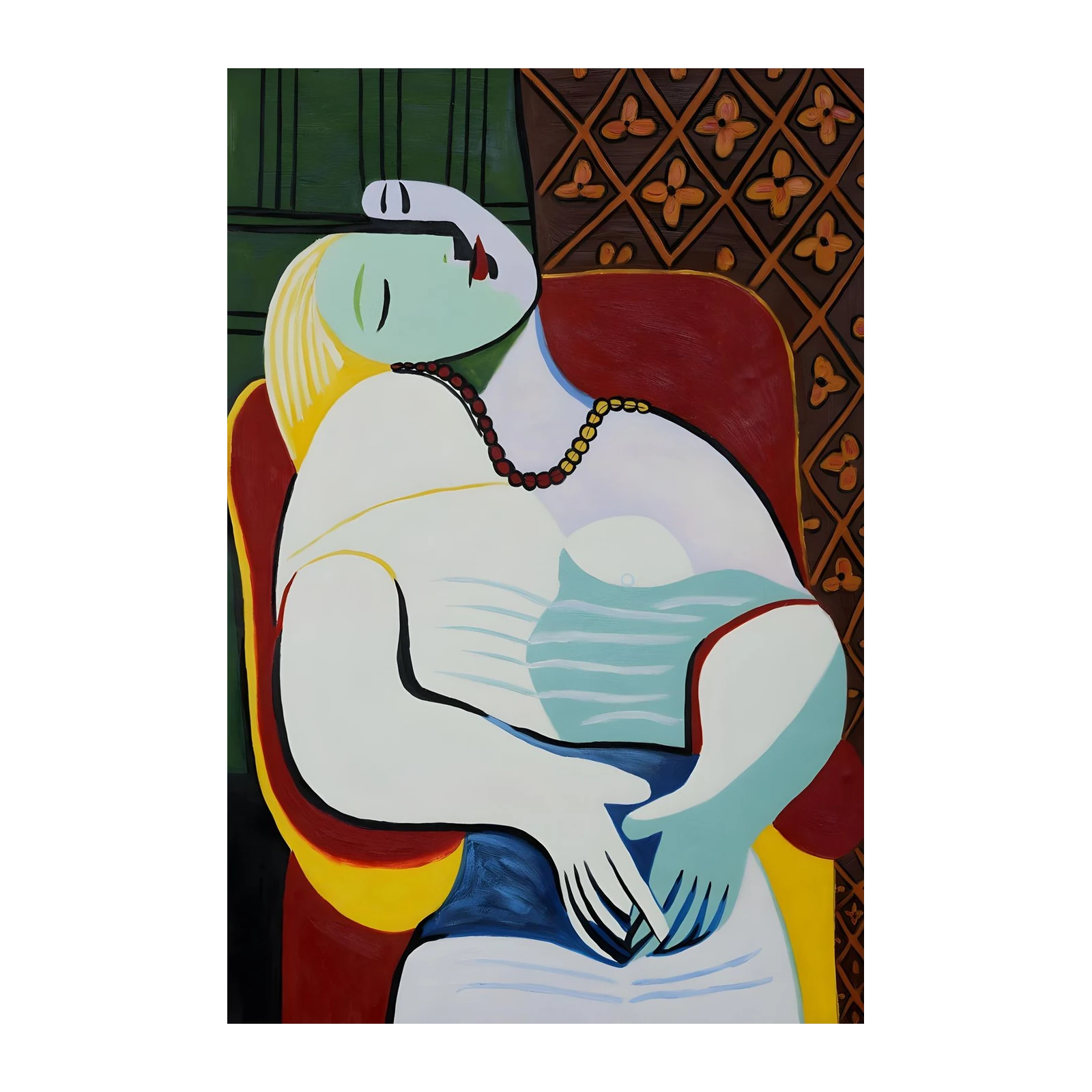 Picasso Inspired Woman Sleeping Wall Art Art