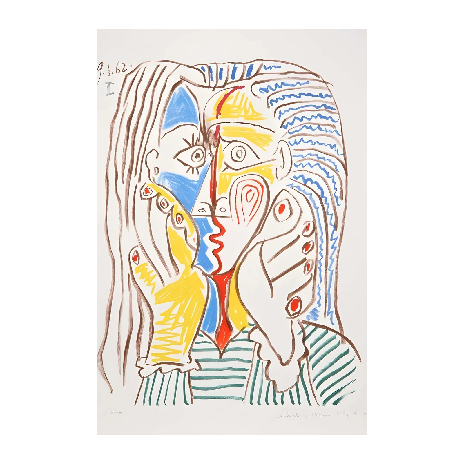Vibrant Picasso-Inspired Portrait Wall Art