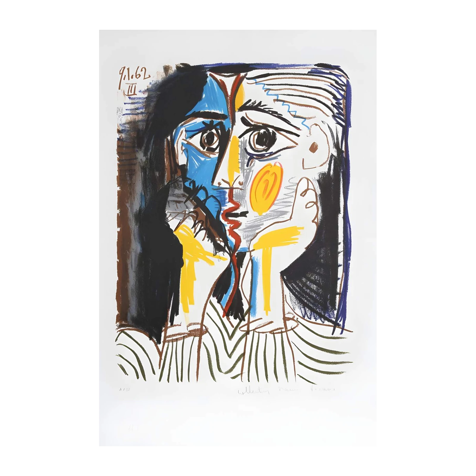 Vibrant Picasso-Inspired Portrait Wall Art