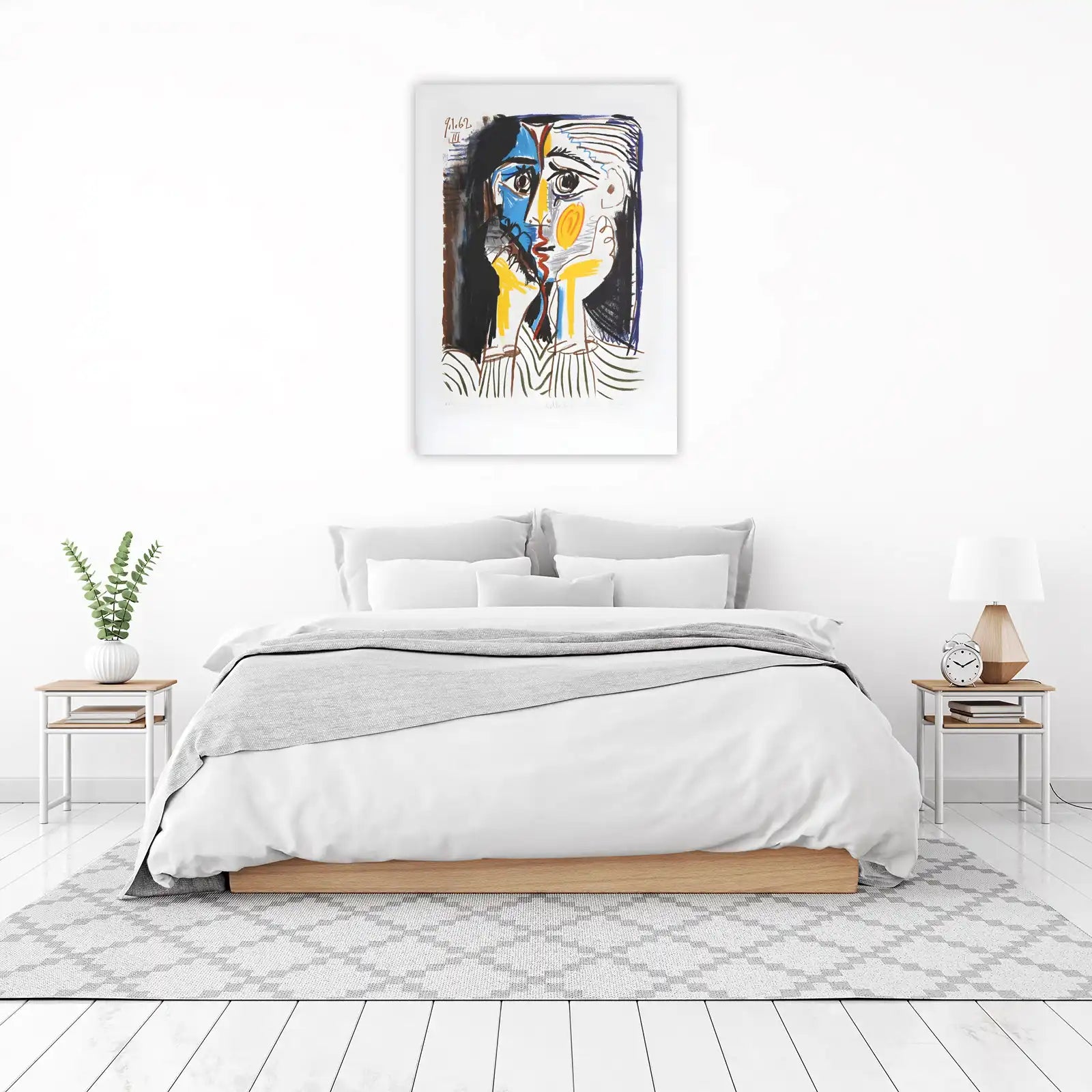 Vibrant Picasso-Inspired Portrait Wall Art