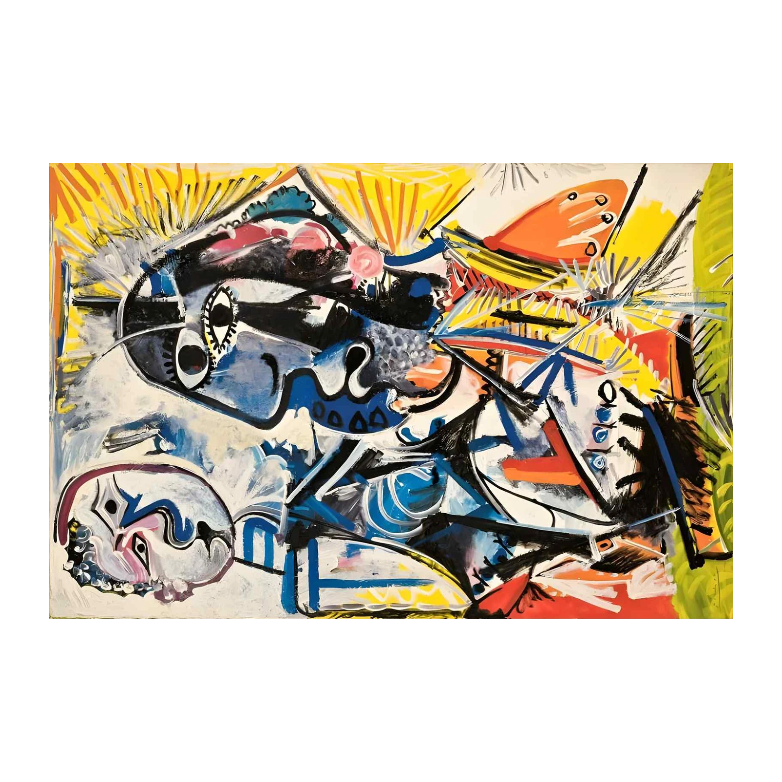 Vibrant Abstract Expressionist Butterfly Wall Art