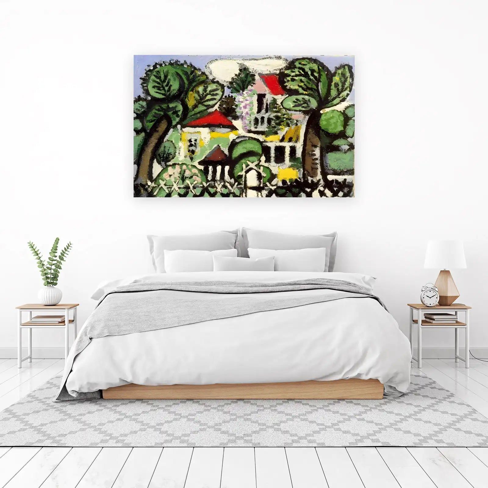 Vibrant Garden House Expressionist Wall Art