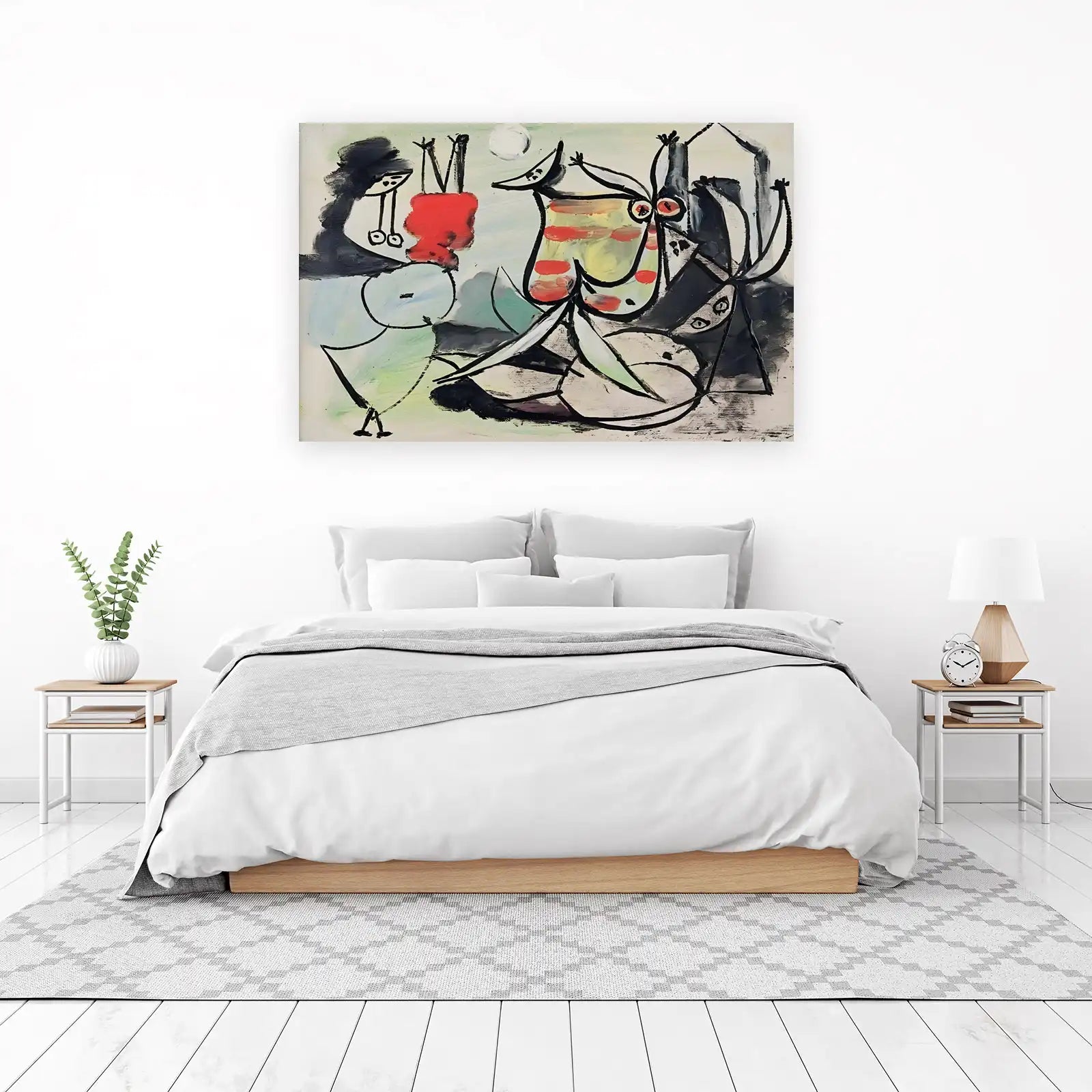 Abstract Figures Bold Red & Black Wall Art
