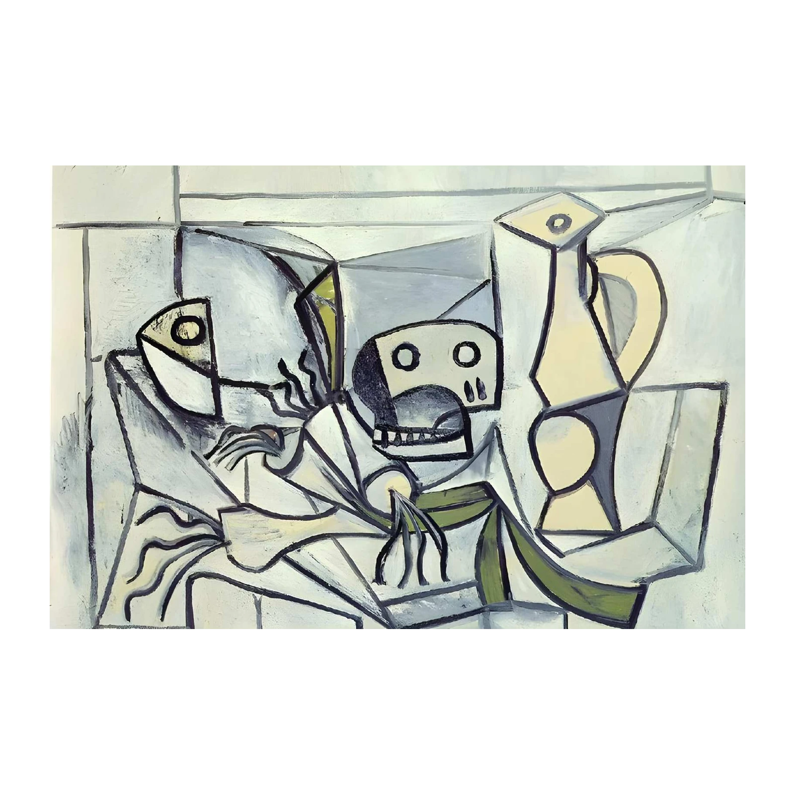 Cubist Still Life Skull Wall Art