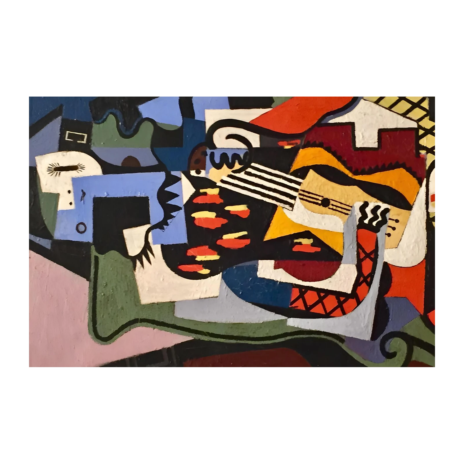 Abstract Guitar & Faces Wall Art