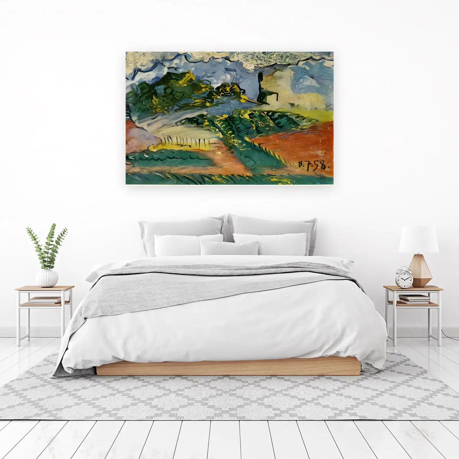 Vibrant Abstract Landscape Oil Painting Wall Art