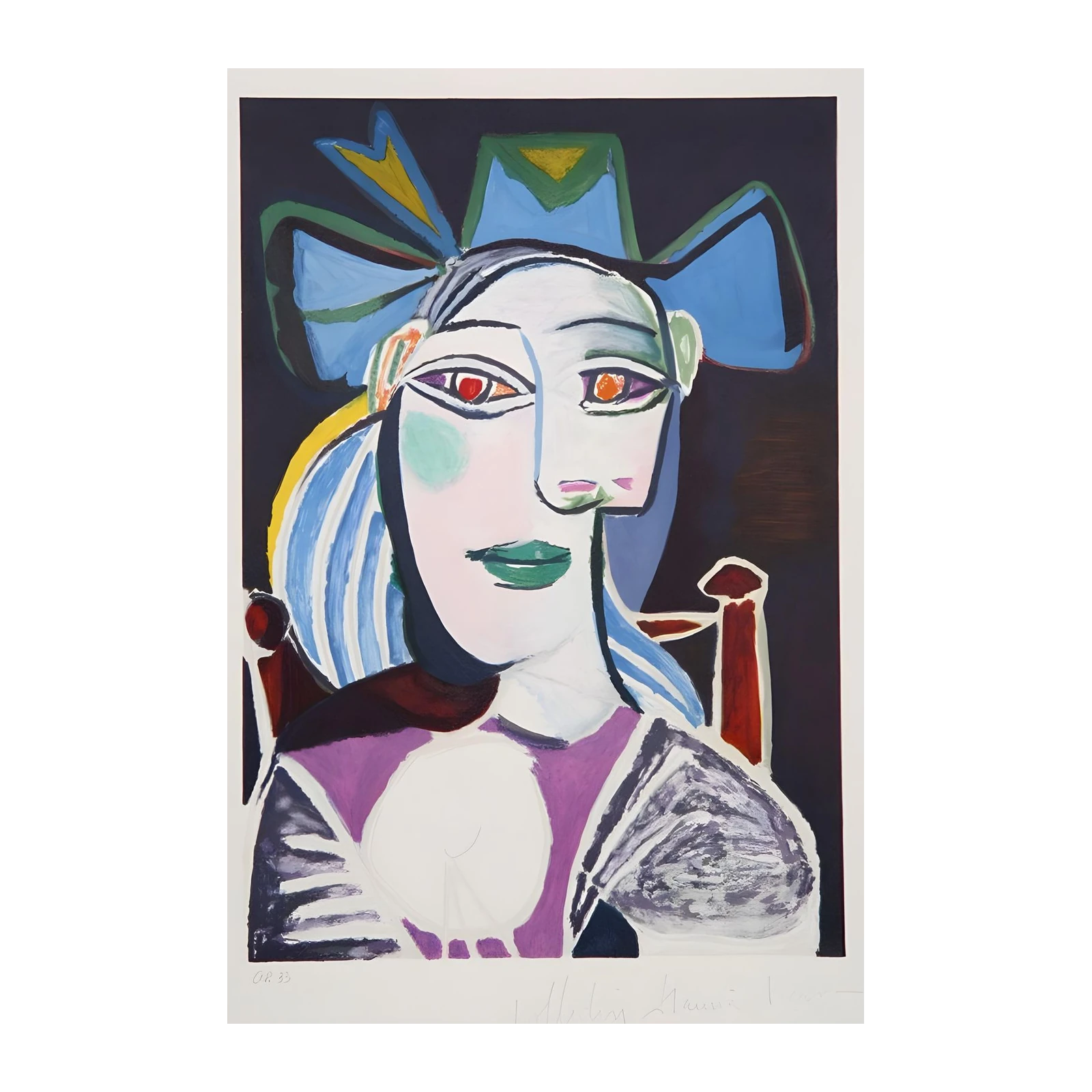 Vibrant Cubist Portrait Wall Art