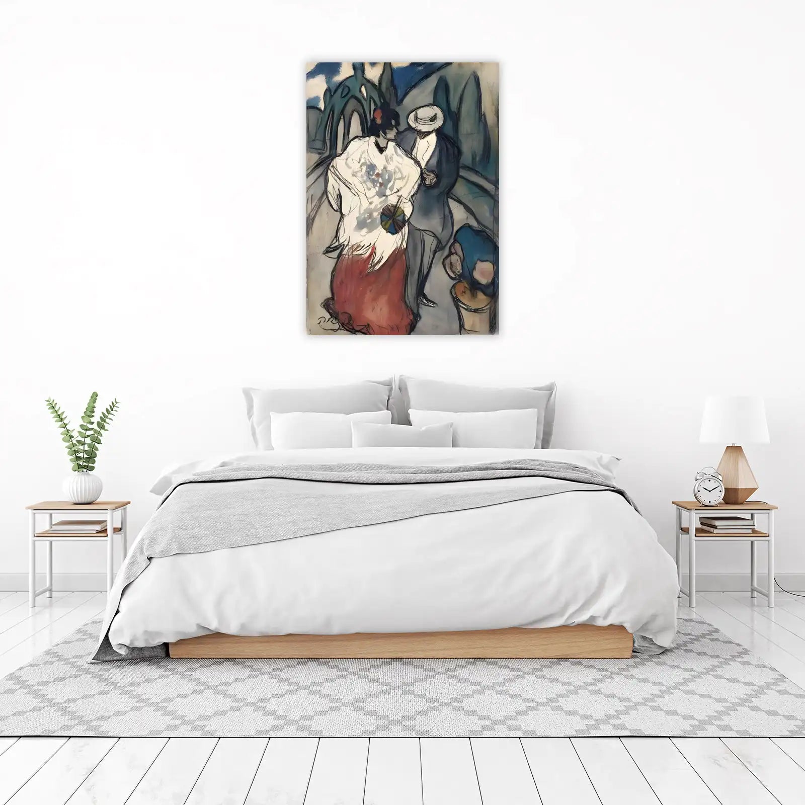 Abstract Figures on Bridge Wall Art