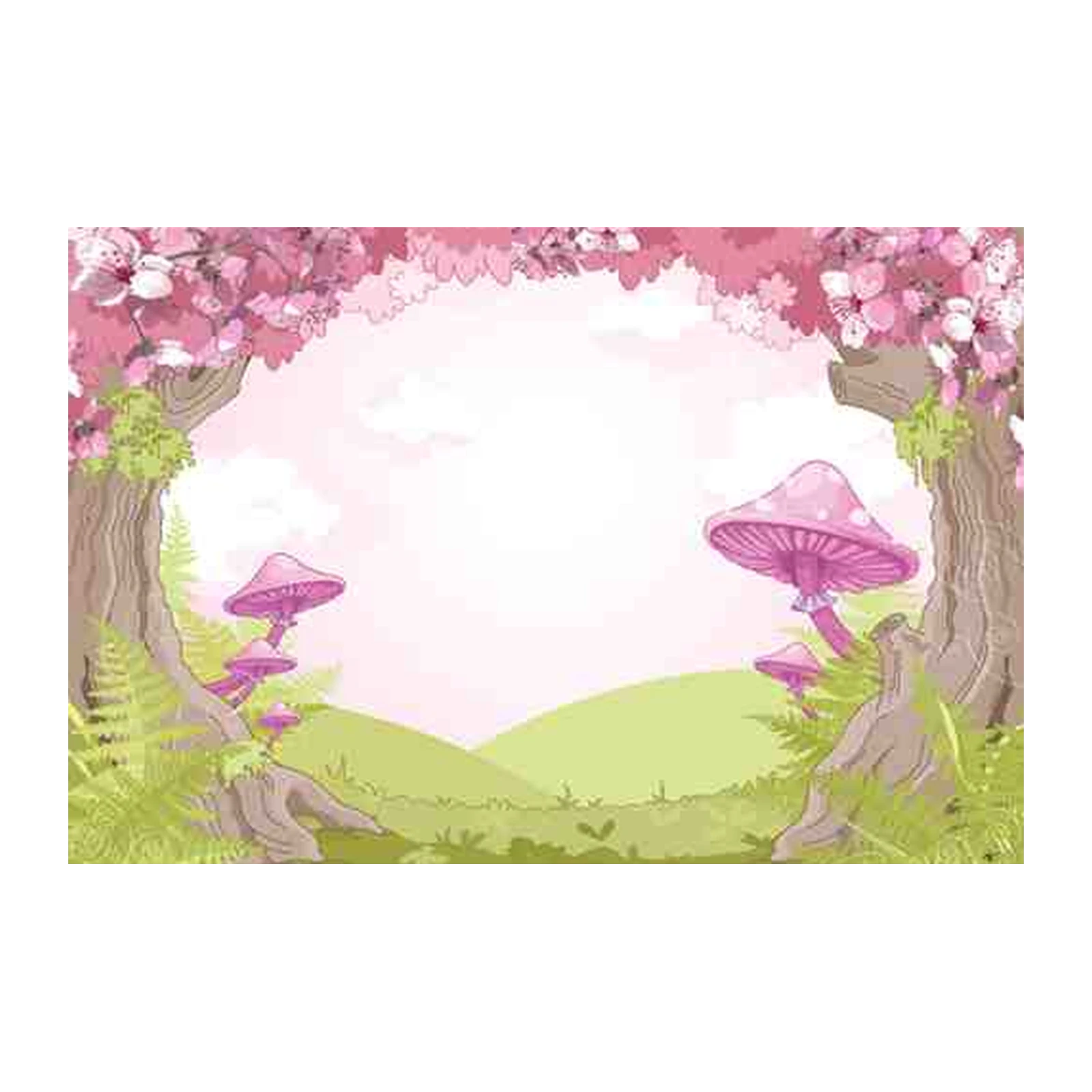 Enchanted Pink Mushroom Forest Wall Art