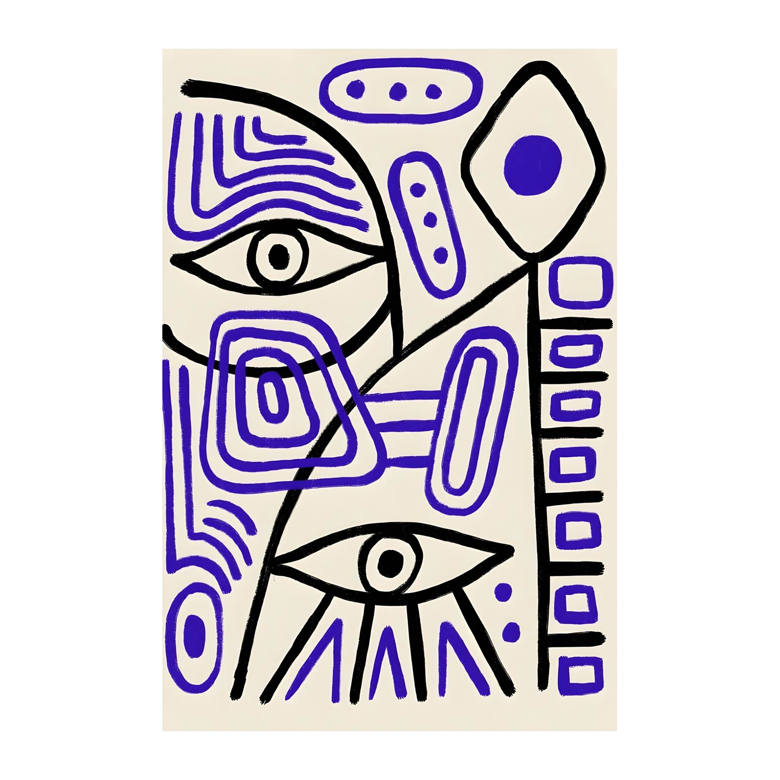 Bold Abstract Eyes & Shapes Wall Art