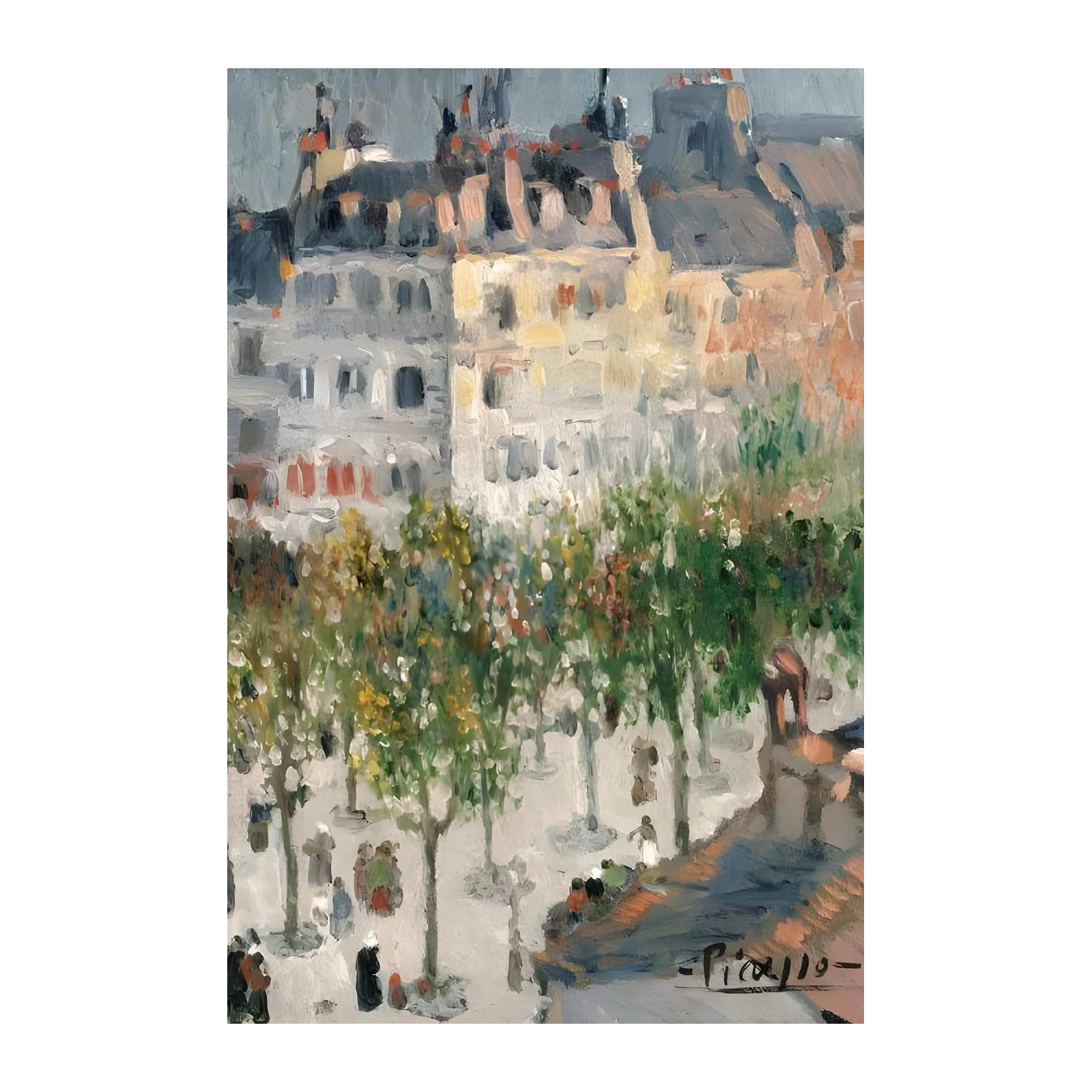 Parisian Street Scene Oil Painting Wall Art