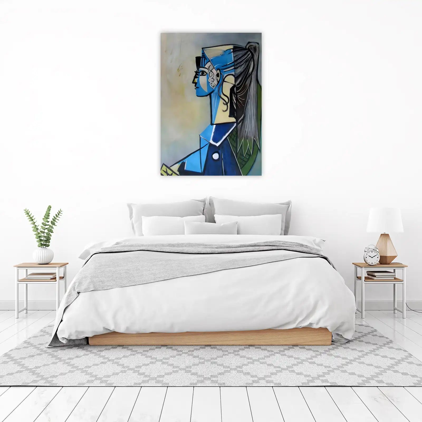 Abstract Blue Portrait Wall Art