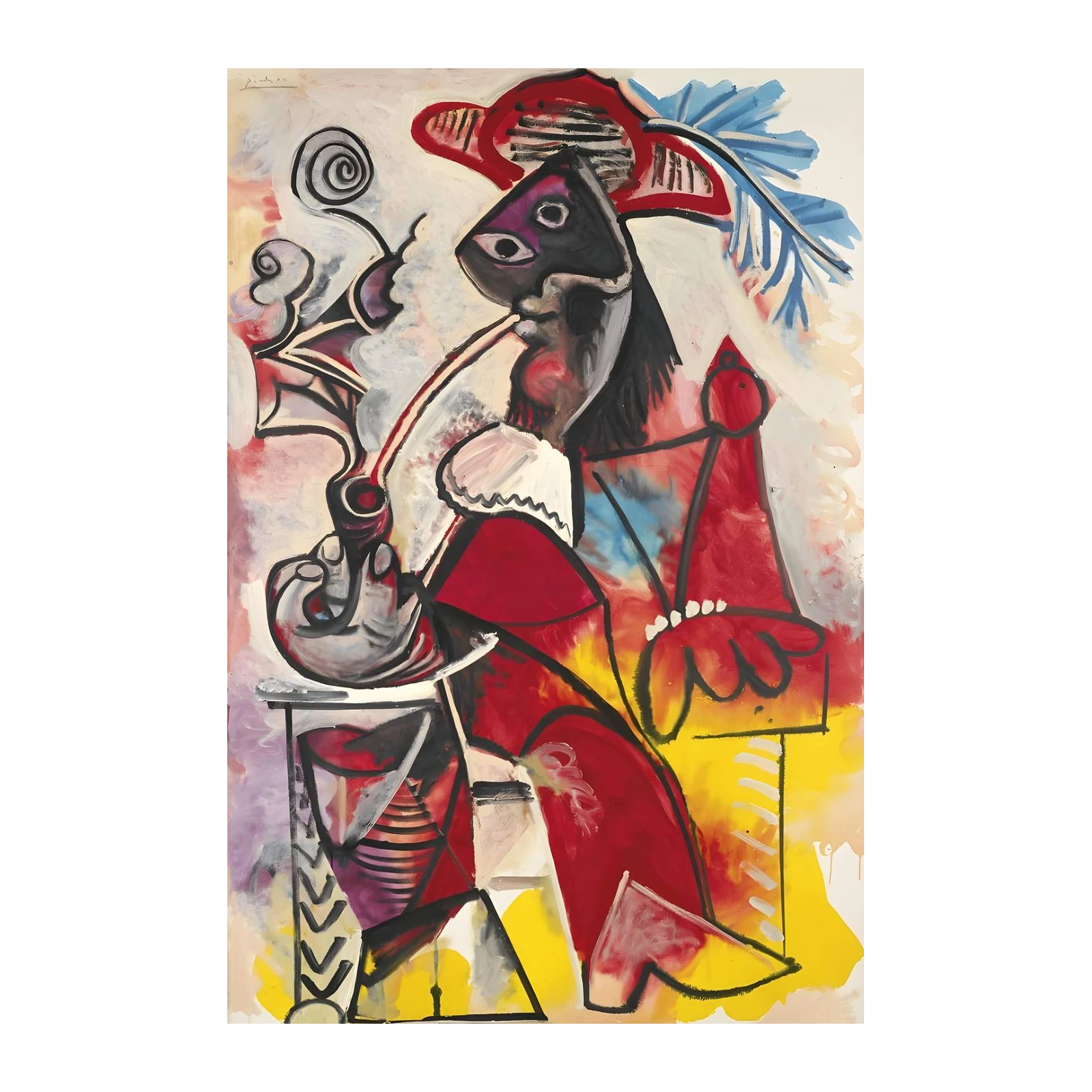 Cubist Smoker Portrait Wall Art
