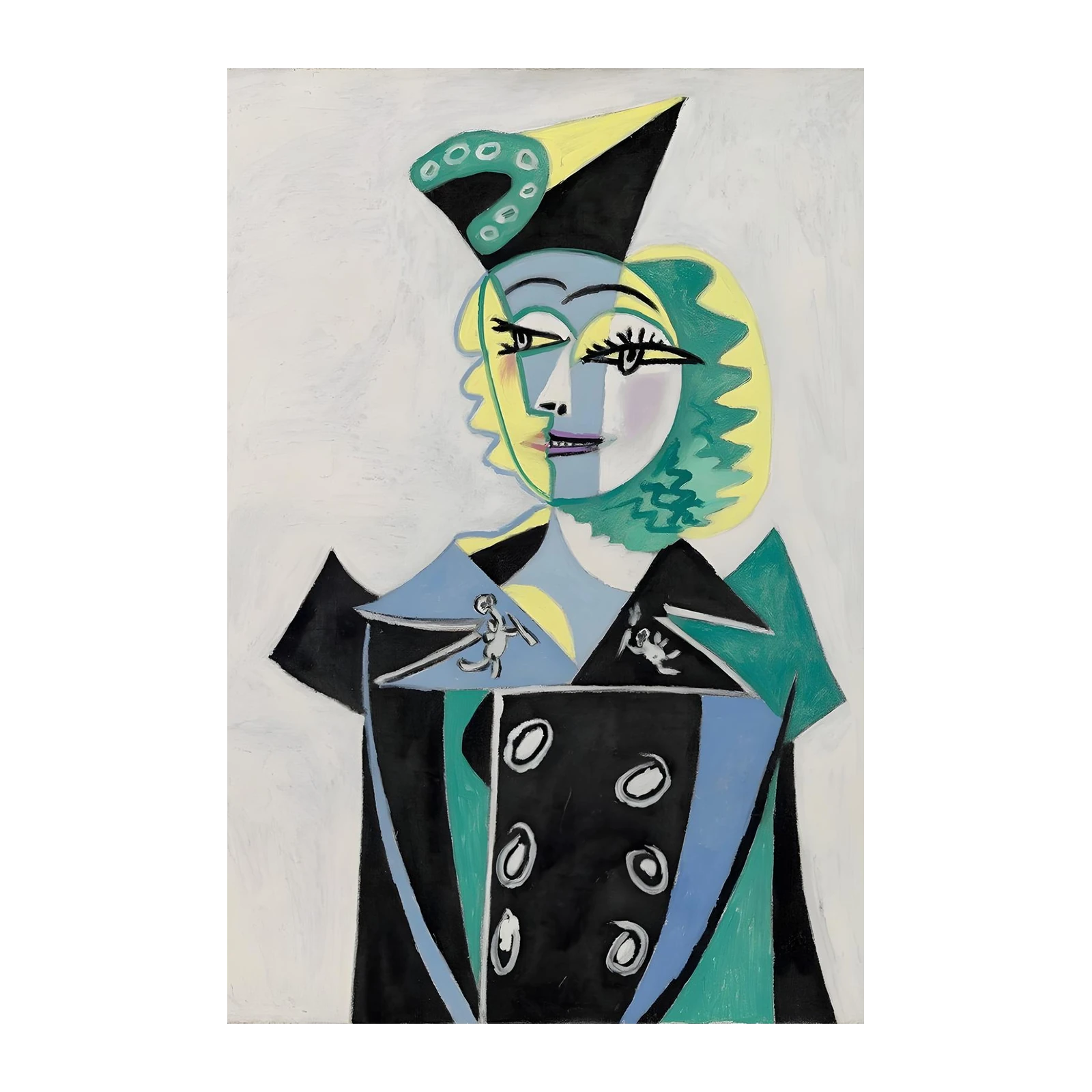 Vibrant Cubist Portrait Wall Art