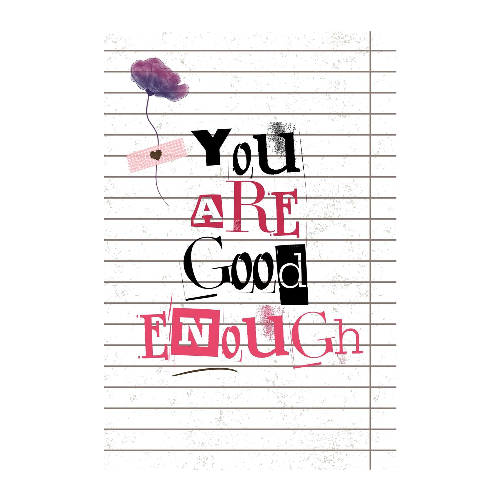 You Are Good Enough Typography Wall Art