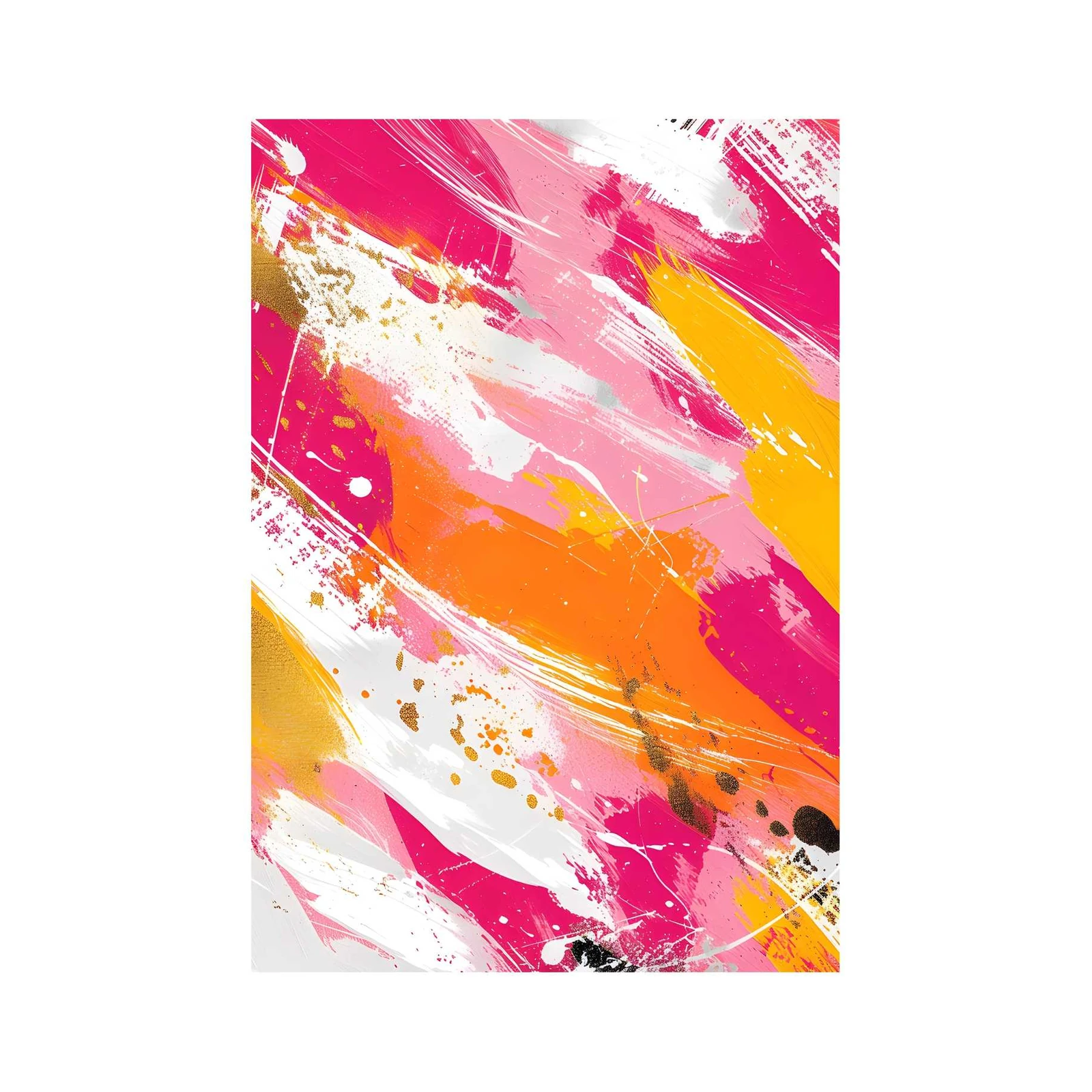 Vibrant Abstract Splash Gold Wall Art