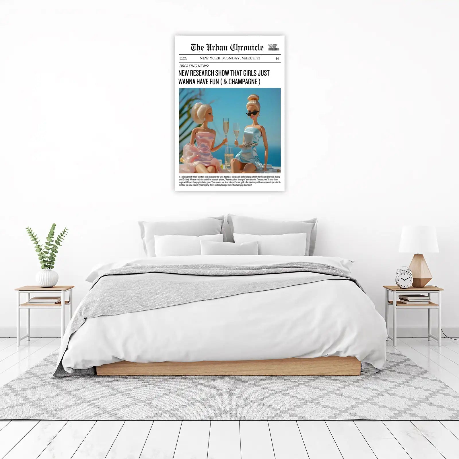 Barbie Fun & Champagne "The Urban Chronicle" Wall Art