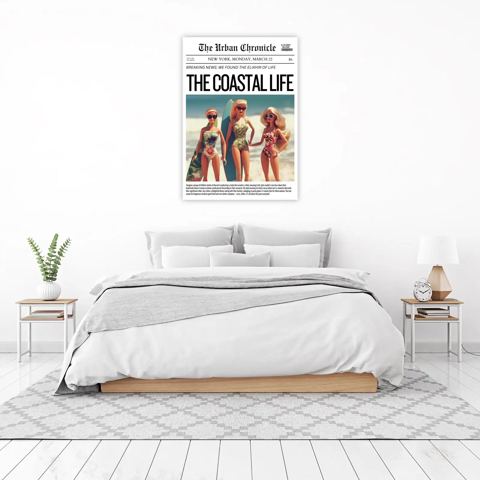 Retro Coastal Vibes Barbie Beach Wall Art