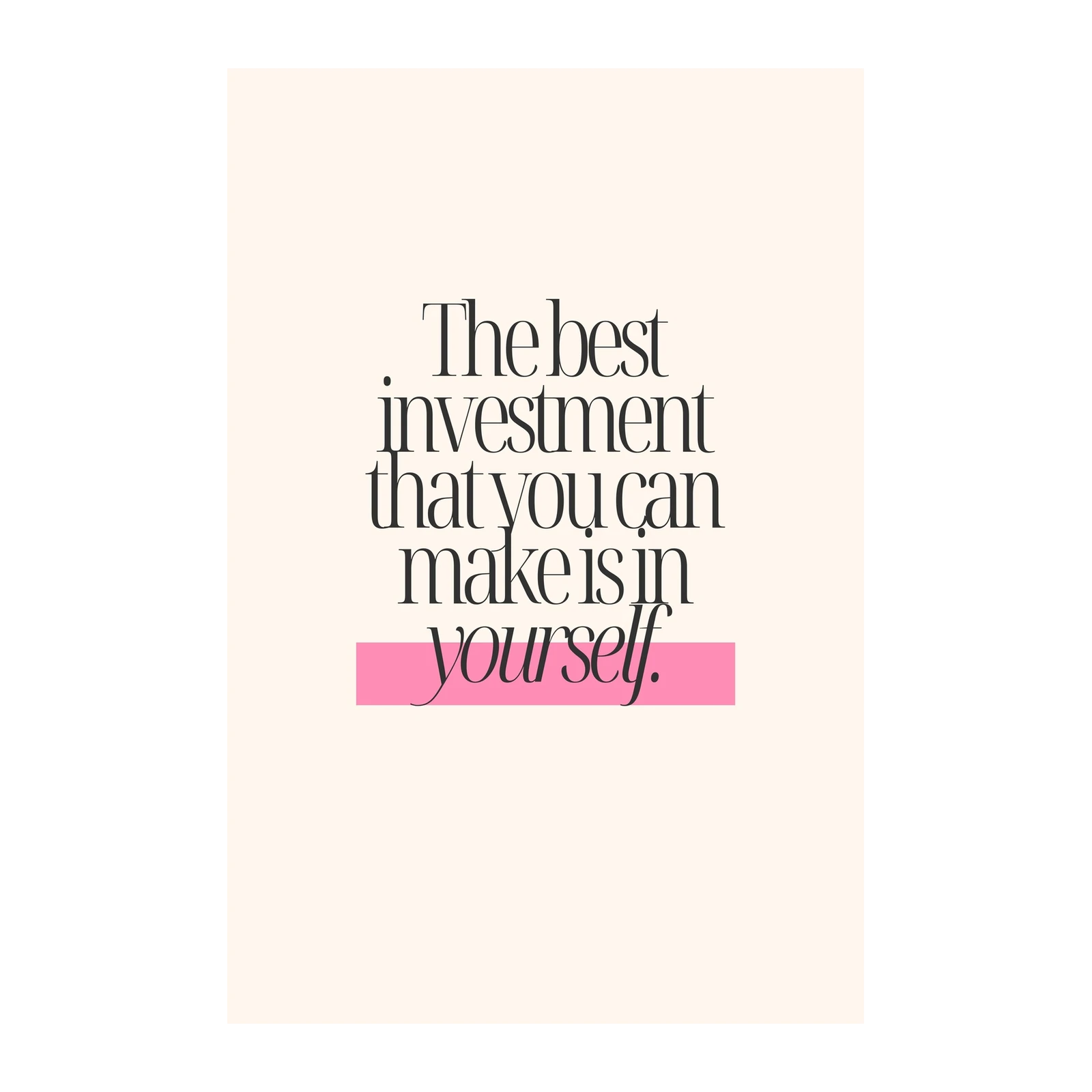 Self-Investment Typography Wall Art