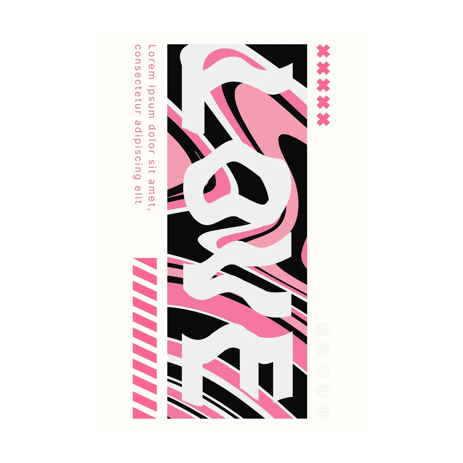 Abstract Pink Wave Modern Art Wall Art
