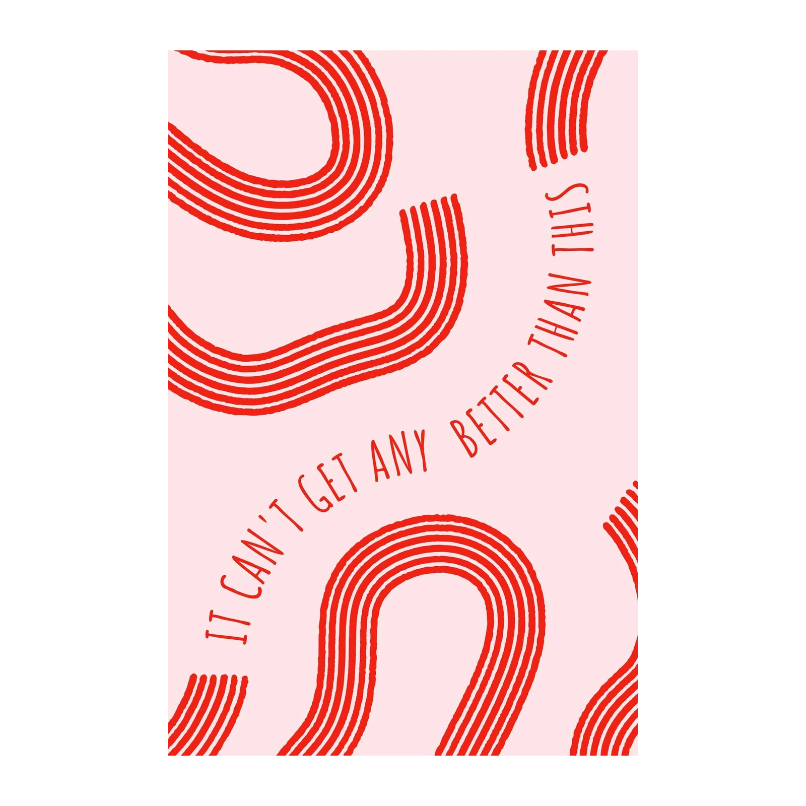 Abstract Red Curve Quote Wall Art