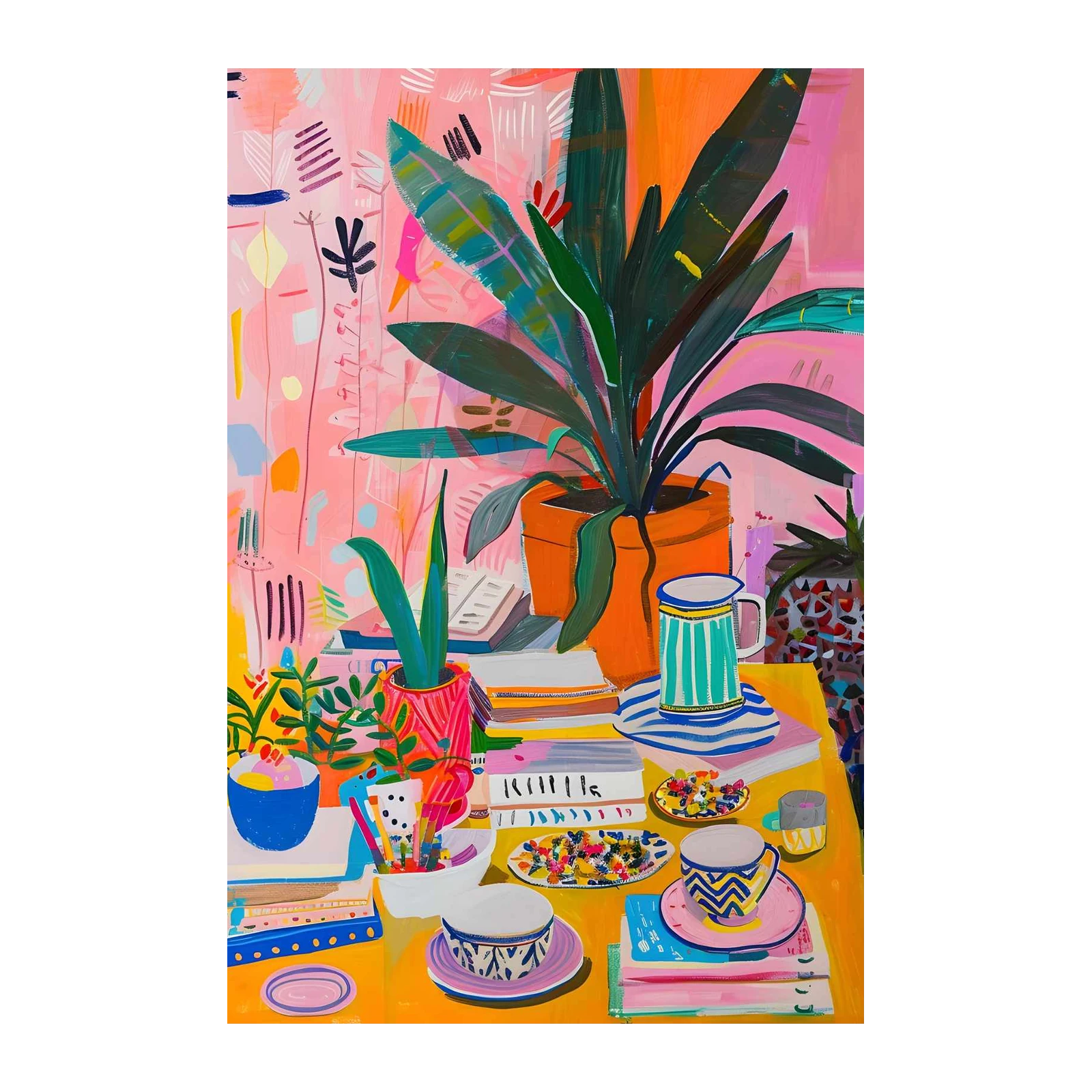 Vibrant Botanical Still Life Wall Art