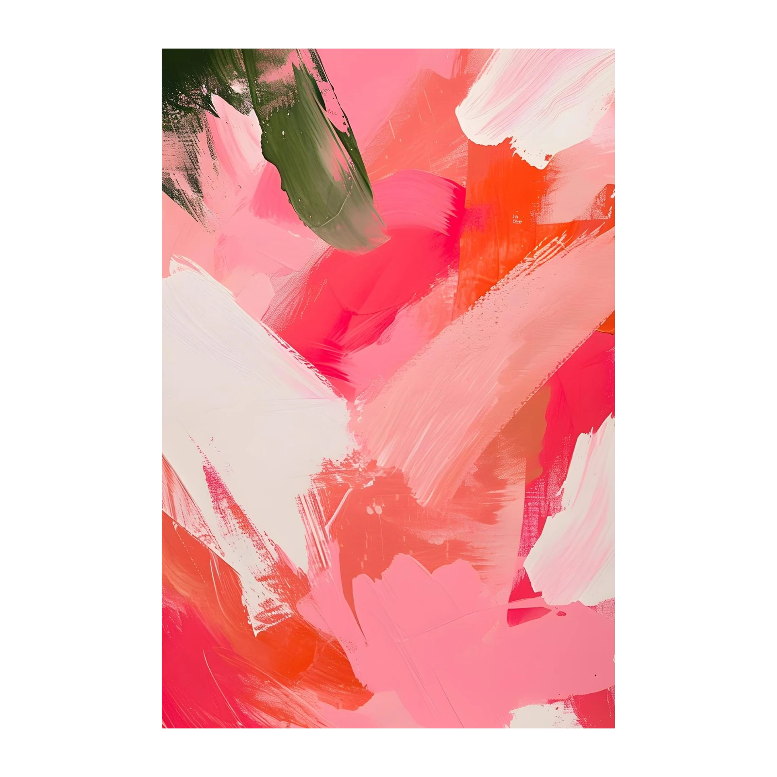 Vibrant Abstract Blush Pink & Coral Wall Art