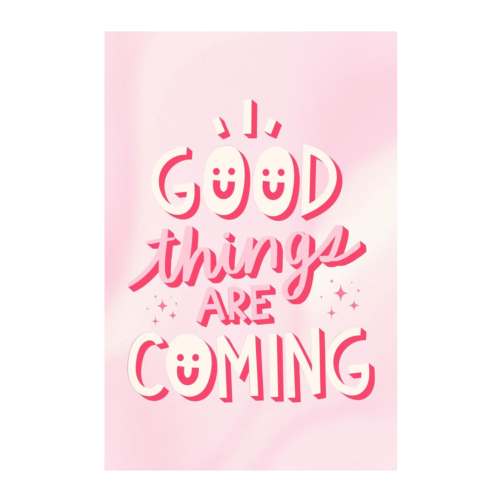 Good Things Are Coming Retro Smile Wall Art