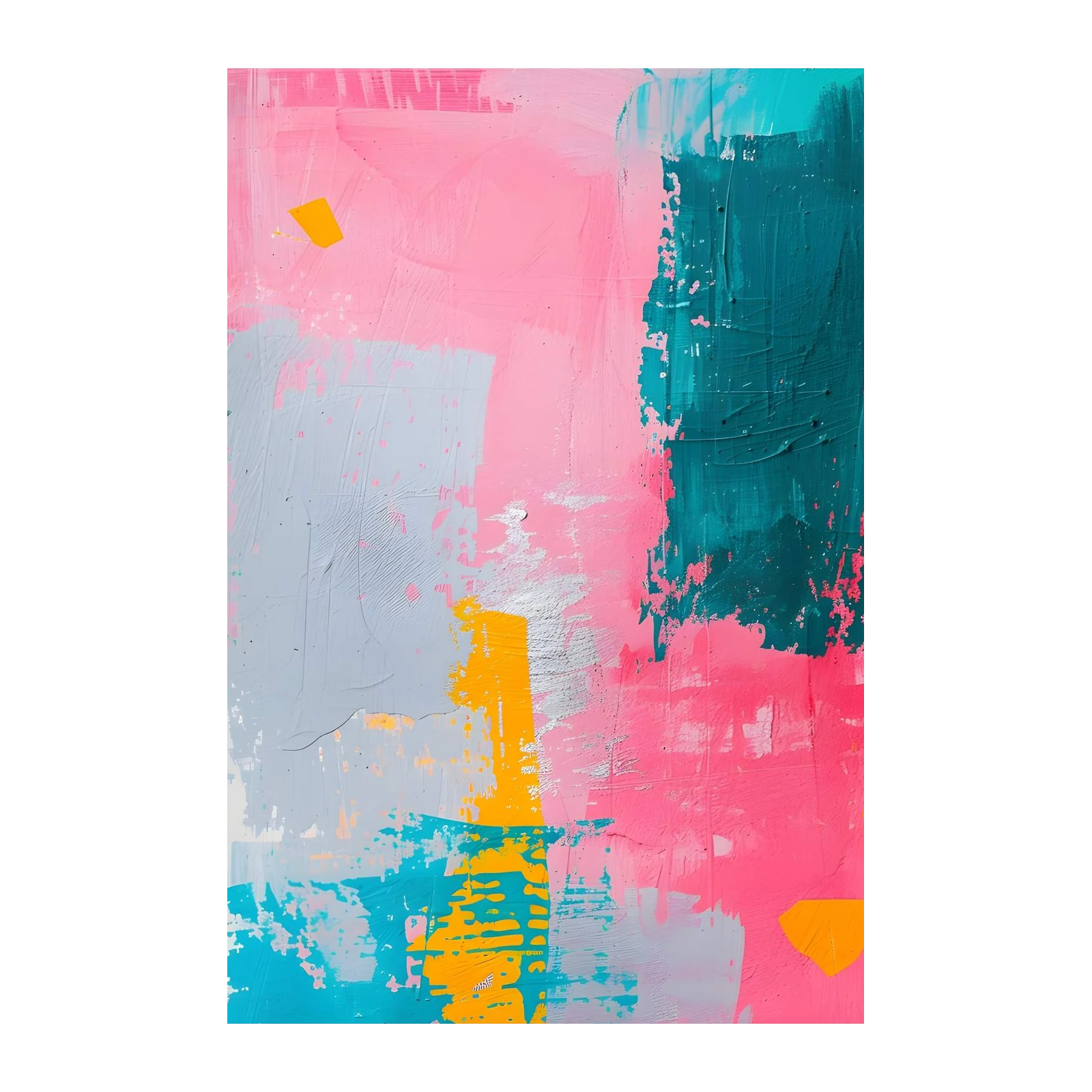 Vibrant Abstract Pink & Teal Wall Art