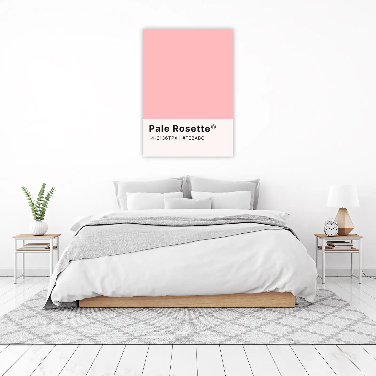 Soft Pink Pale Rosette Wall Art | Minimalist Art