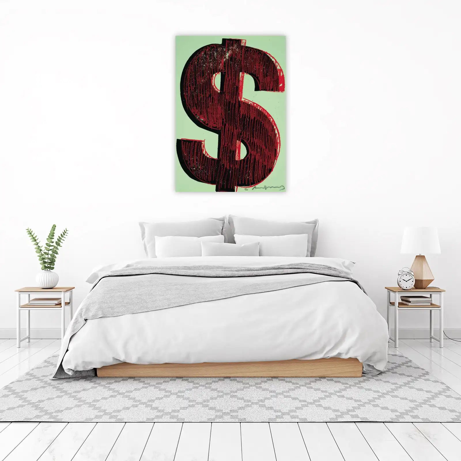 Bold Red Dollar Sign Wall Art