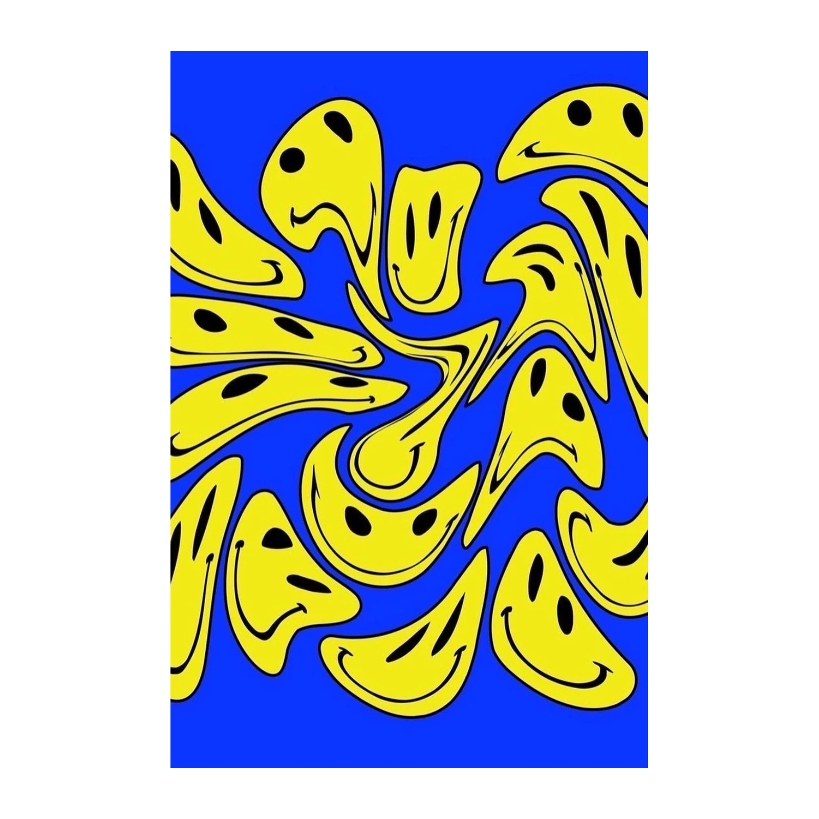 Melting Smiley Face Psychedelic Wall Art