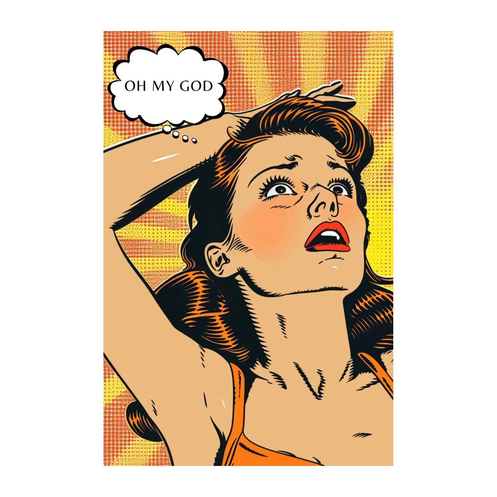 Retro Pop Art Woman "Oh My God" Wall Art